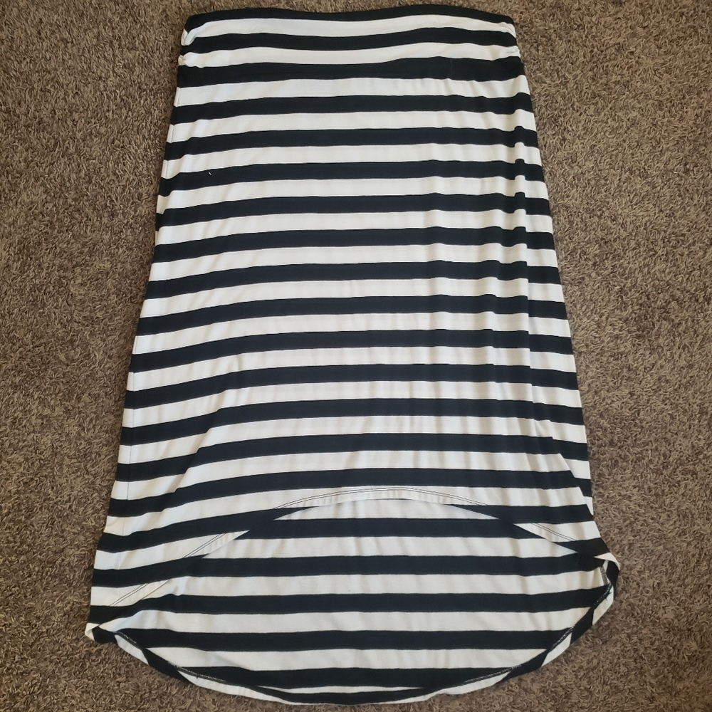 Striped high low maxi skirt
